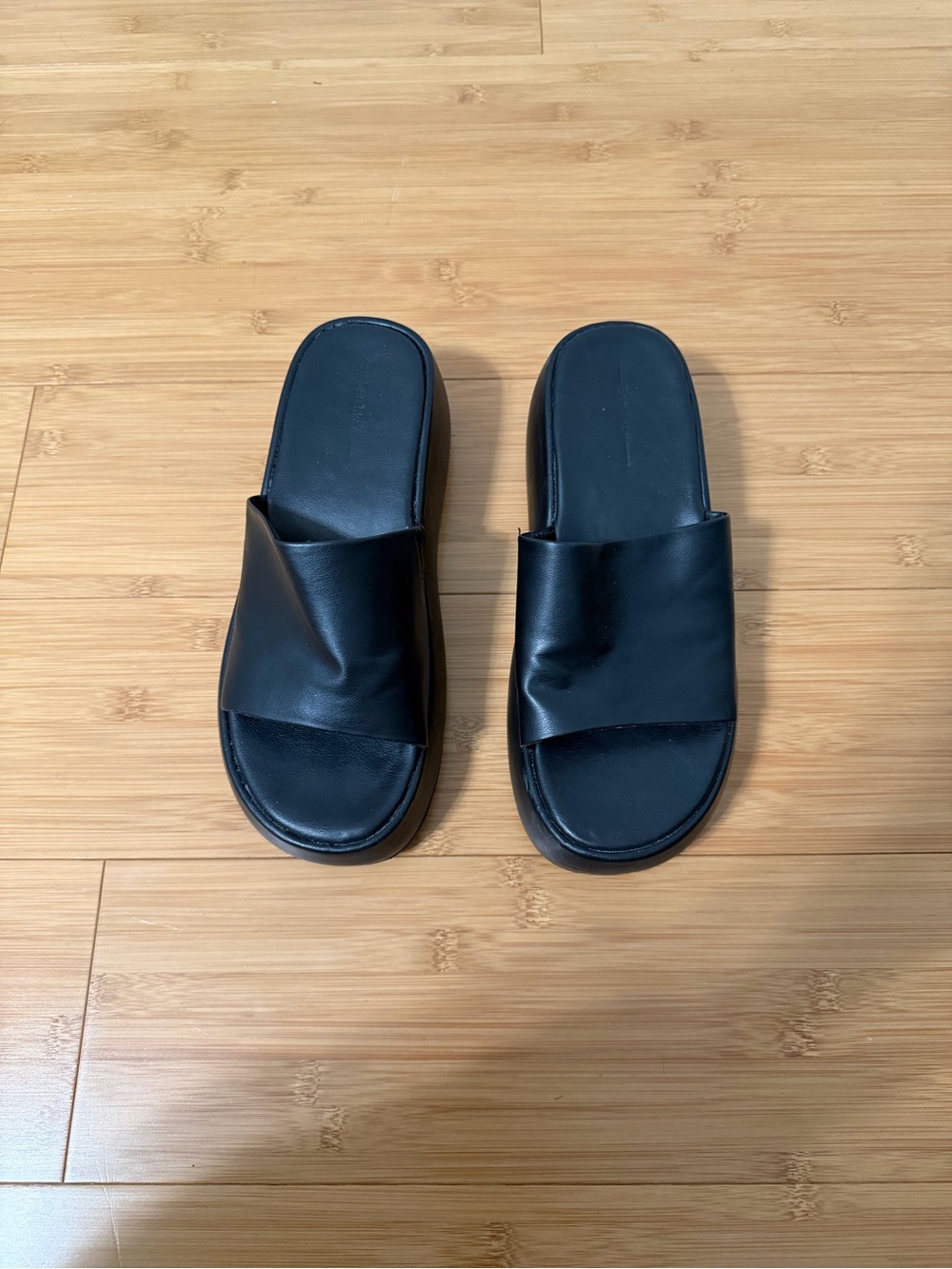 Black platform sandals
